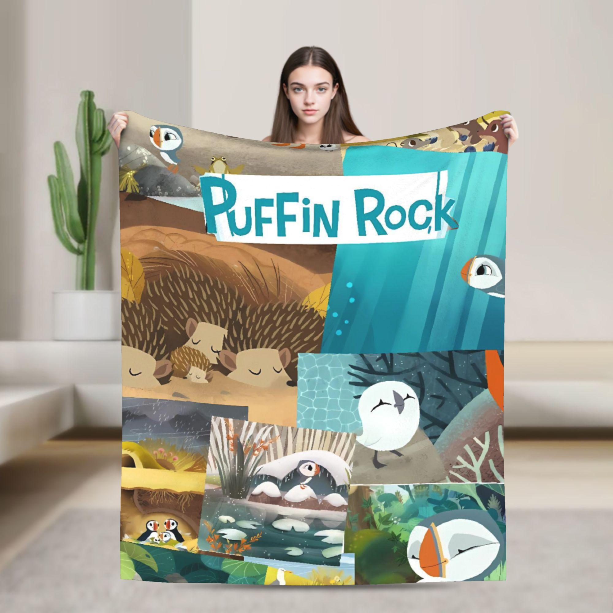 

Puffin Rock Blanket Quality Warm Soft Bedding Throws Winter Kids Outdoor Pattern Bedspread 30x40in