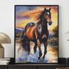 Horse DIY Diamond Art Painting Kit with Shiny Resin Diamonds for Adults Relaxing Craft Wall Decor and Handmade Gift Idea Set Decor