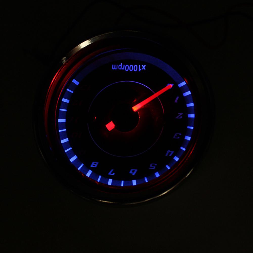 DC 12V Electronic Tach Meter Speedometer Gauge Universal Motorcycle Tachometer Blue LED Backlit 1000RPM Motorcycle Tacho Gauge