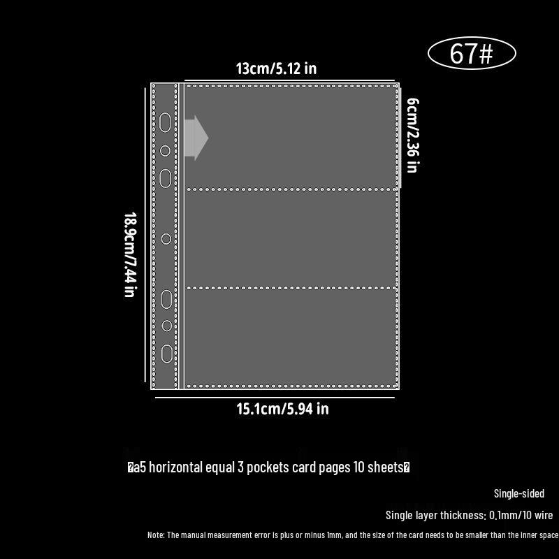 A5 Transparent 2-Taschen-Kartenhalter: Spiel- & Polaroid-Foto-Aufbewahrungsordner mit 6-fach gelochten Nachfüllseiten