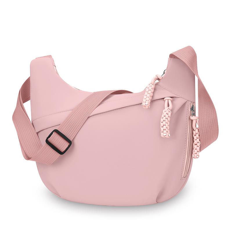 Женская модная сумка через плечо на плечо Многофункциональная сумка через плечо большой емкости Для поездок на работу Однотонная сумка через плечо Студенческая повседневная сумка-пельмень розовый 790₽