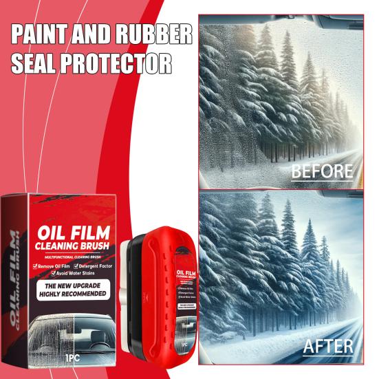 Car Powerful Windshield Cleaner Oil Film Remover Easy To Clean Anti-Fog Protection Multipurpose Automotive Cleaning Brush
