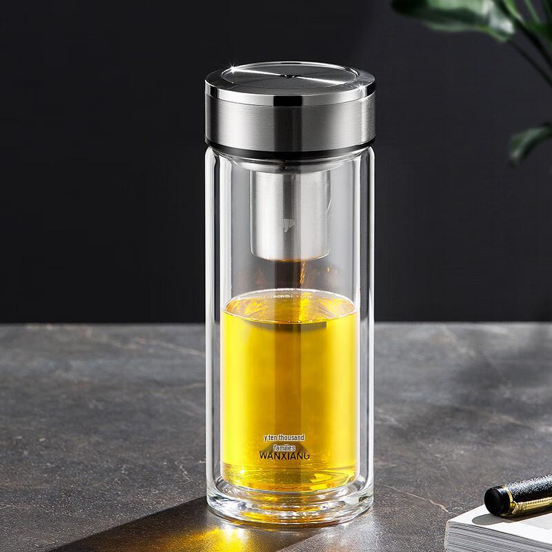 WANXIANG Double-Layer Glass Tea Infuser Bottle