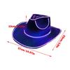 Glow in The Dark Cowboy Hat Cowgirl Hat Party Headwear Cowboy Hat LED Hat Dress up Battery Operated Party Cowboy Hats Sparkly