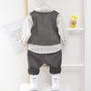 Kinderkleidung Herbst Koreanische Version Kinder Langarmweste Jungen Baby Gestreiftes Hemd Dreiteiliges Set