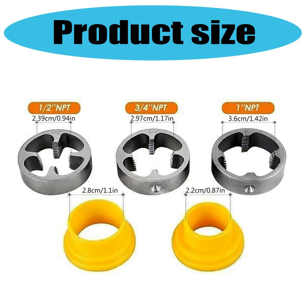 PVC Pipe Threader Kit Includes 3 Die Sizes Versatile PVC Pipe Thread Maker Tool Set Simple Operate for Electric Drill