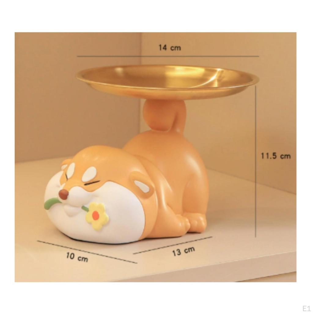 ShibaType Dog Tray Cute Figurine with Decorative for Entryway, Desk, Bedside