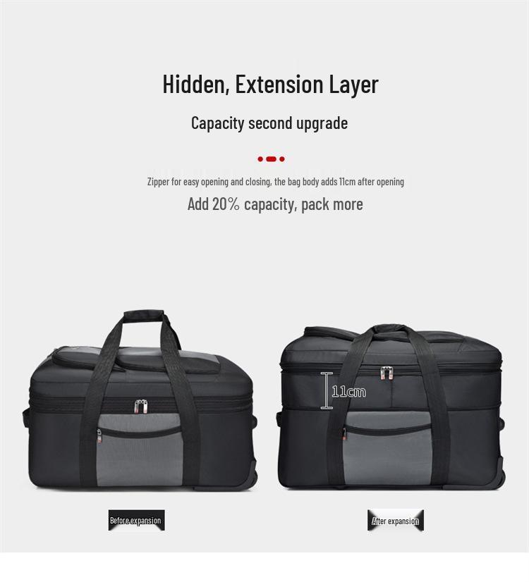 Extra Große Erweiterbare Reise-Trolley-Tasche aus Oxford-Gewebe