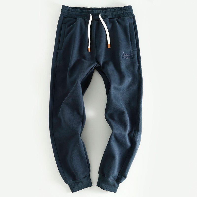 Big Brand Big Sale Leak-Picking Factory Fleece-lined Thickened Track Sweatpants Men's Casual Easiest for Match Cut Label Fall and Winter Long Pants