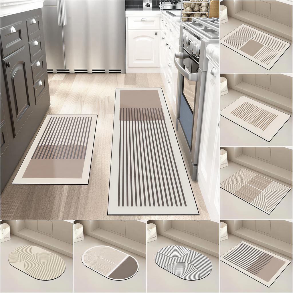 Super Absorbent Kitchen Floor Mat Long Diatomite Kitchen Rug Soft Washable Carpets Anti Slip Bathroom Entrance Doormat
