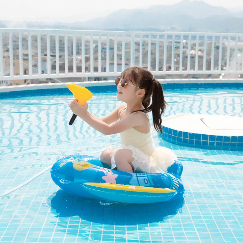 Baby learns to swim inflatable seat with handle and interactive swimming ring with water gun