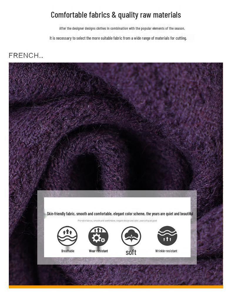 Autumn Fashion: Stylish Knit Two-Piece for Middle-Aged and Elderly Women