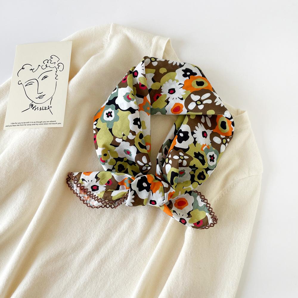 Small Scarf Small Square Scarf High-end Fashion Leopard Print Decorative Professional Scarf Summer Light Scarf