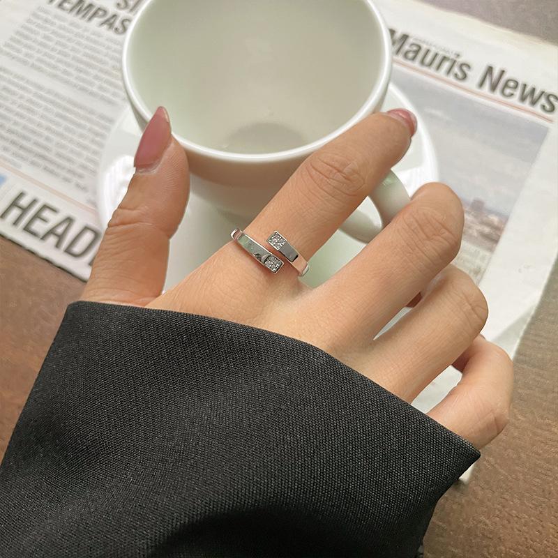 

Корейское минималистичное открытое кольцо – Универсальное украшение с микропаве для женщин Adjustable Open