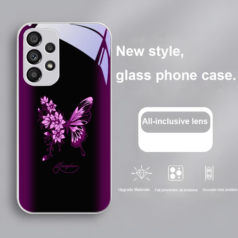 Verde Mariposa Pentru Samsung Galaxy Note 8 9 S10 Plus S20 S21 FE S23 Ultra A70 72 73 50 51 52 53 Carcasă Telefon din Sticlă Călită
