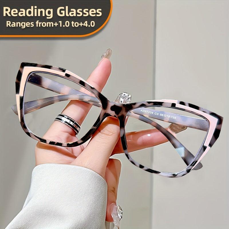 Europe&America Sqaure Reading Glasses Women Block Color Leopard Computer Eyeglasses Presbyopia Eyewear +1.0+1.5 ...+3.0 Unisex