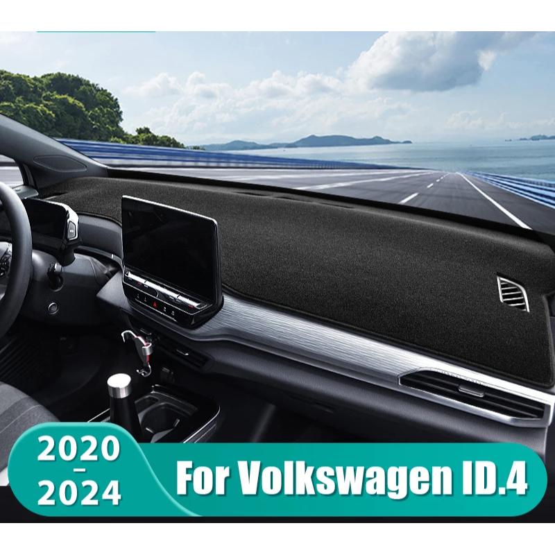 For Volkswagen VW ID.4 ID4     2024 Car Dashboard Mat Sun Shade trument Desk Non-slip Cover Accessories A style Black side