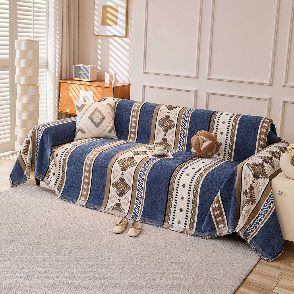 Bohemian Style Thick Chenille Sofa Cover Throw Blanket All Season Universal Couch Protector Bedspread