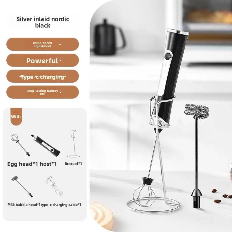 Portable Electric Milk Frother USB Egg Beater Hand Coffee Whisk Rechargeable Foam Mixer Home Kitchen Milk Frother Foaming