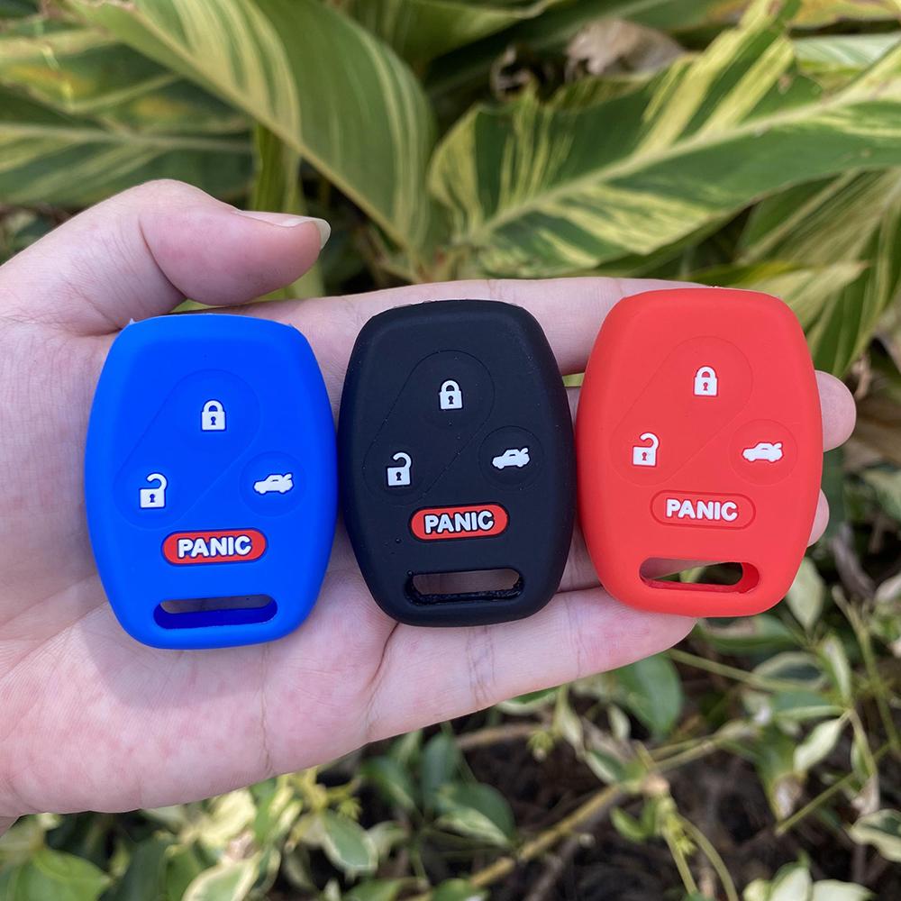ZAD 9 color Silicone Key Case for Honda Accord CR-V Civic Insight Ridgeline 4 Buttons 3 Button+Panic New Holder Cover