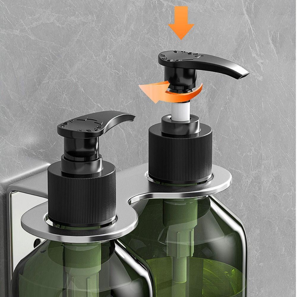 Plastic Manual Soap Dispenser Stainless Steel Pump Bottle Holder Wall Mounted Soap Dispenser  Hotel
