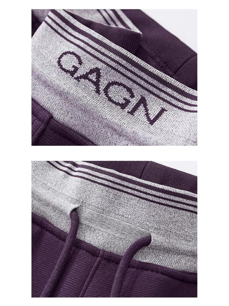 GAGN Women's Gray Wool Wide-Leg High-Waisted Casual Trousers