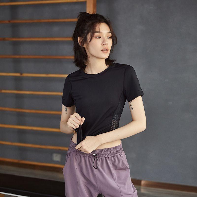 

Женские футболки для зала Дышащие Быстросохнущие Сетчатые Спортивные футболки с коротким рукавом Для Женские Футболки для йоги Однотонные Простые Фитнес-одежда Девочки Повседневные футболки Активные L