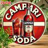 Vintage Campari Soda Metal Tin Sign Round Wall Decor Aluminum Foil Engraving Retro Art Poster