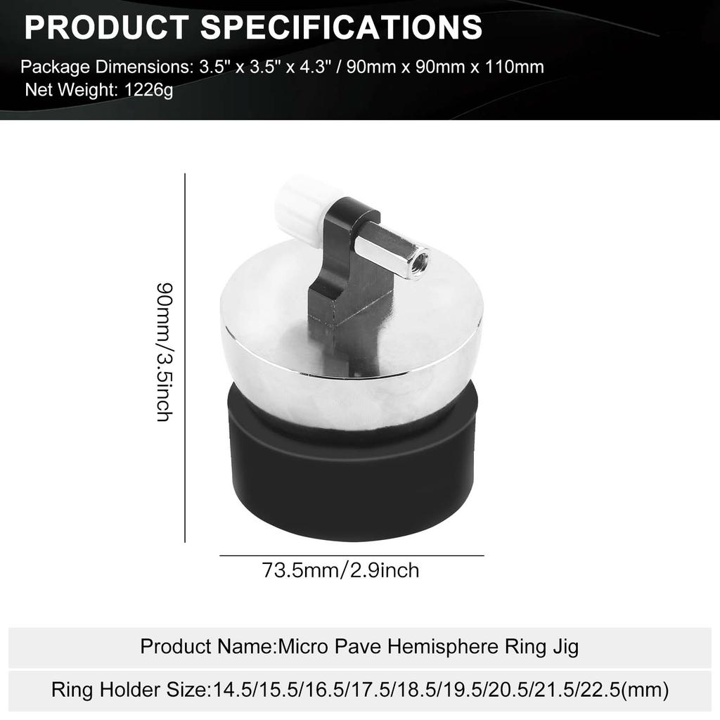 Boasta G Micro Pave Hemisphere Ring Holder Jewelry Making Stone Setting Engraving Machine Fixture Ring Clamp Tool with Inserts