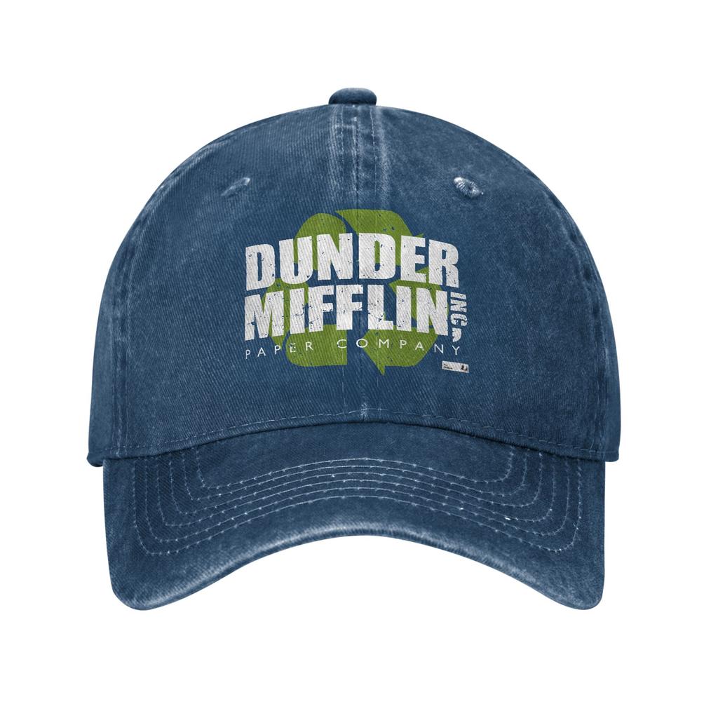 The Office Dunder Mifflin Recycle Logo Baseball Caps Vintage Distressed Washed TV Series Headwear Unisex Outdoor Hats Cap