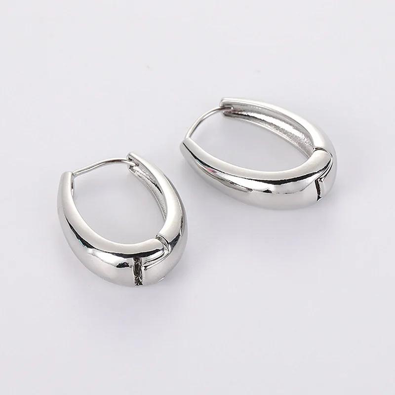 2025 Fashion Gold Color Geometric U-Shape Hoop Earrings for Women Men Punk Hip-Hop Metal Round Earring Party Jewelry Wholesale