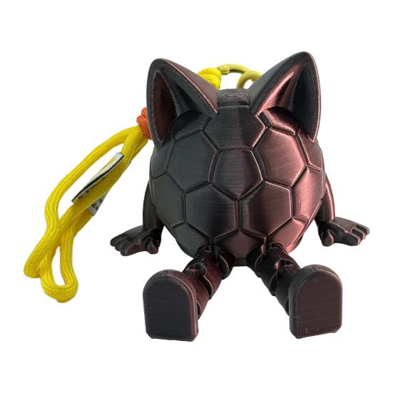 

Soccer Ball Figurine with Articulated Legs And Ears 3D Printed Sports Ball Desk Toy with Lanyard Collectible Gift for Game Day Sports Fans