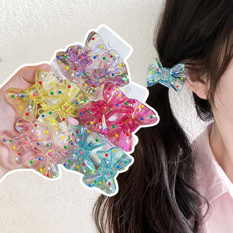 2 Pieces  New Cute Polka Dot Bow Princess Headwear Kids Elastic Hair Bands Children Hair Ropes Girls Hair Accessories