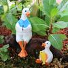Yousheng 2Pcs Cute Duck Statues Waterproof UV Resistant Funny Cartoon Duck Garden Figurines Indoor Outdoor Decorations