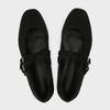 Fashion Black Cross Tied Satin Ballet Flats Women Fashion Square Toe Shallow Buckle Mary Jane Shoes Elegant Comfort Brand Designer Shoes