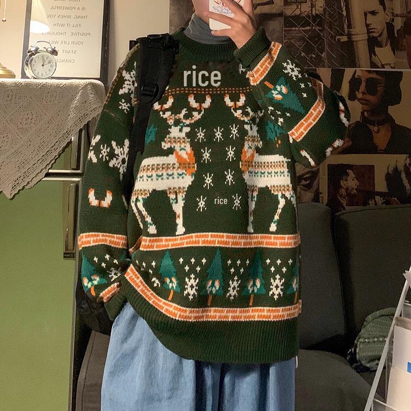 Z Winter Christmas Sweater - New Trendy Men’s Hong Kong Style Loose Pullover, Perfect for Couples