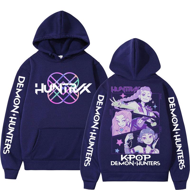 KPop New Movie Demon Hunters Graphic Hoodie Men Women Fashion Harajuku Manga Hooded Sweatshirt Fleece Warm Oversized Tracksuit