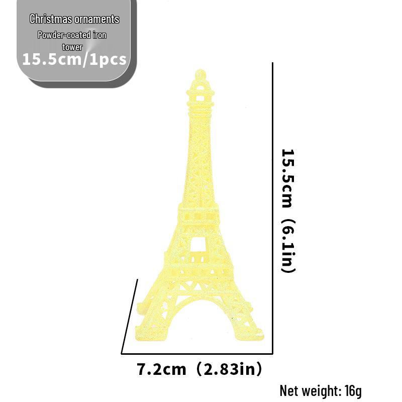 Glitter Eiffel Tower Ornament: Creative Christmas Display Prop