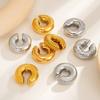 Ingemark Punk Vintage Chunky Geometric C Shape Ear Cuff Stainless Steel Metal Texture Thick Non Piercing Ear Clip Women Jewelry