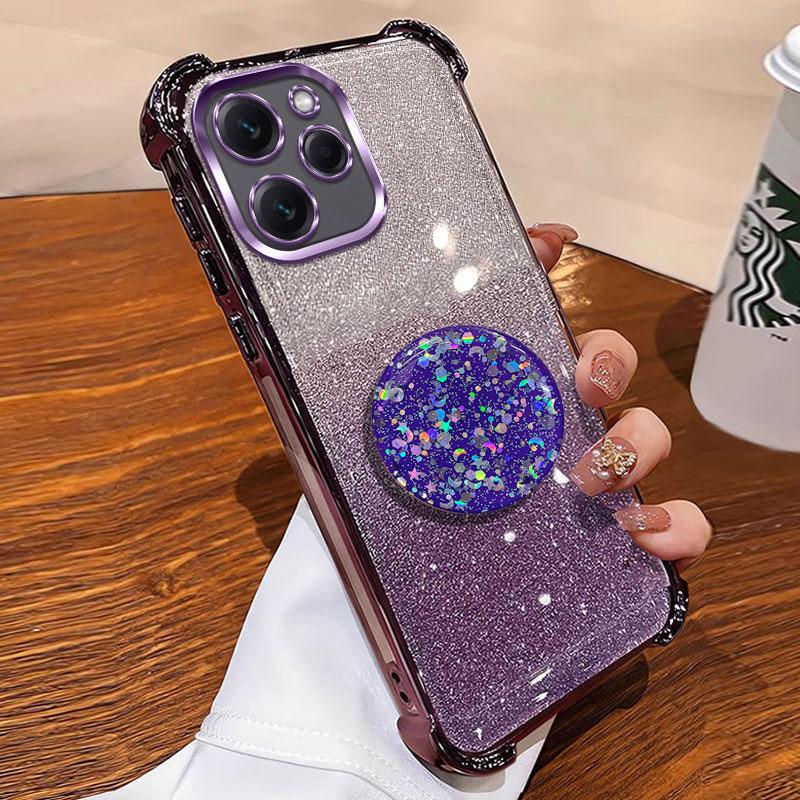 Shiny Star Stand Holder Case For Infinix Hot 40 Pro 30 30i 50 pro+ Tecno Spark 20 pro Shockproof Glitter Capa Cover with ring