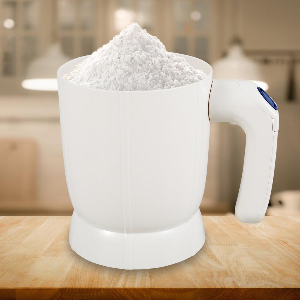 Elektrischer Mehlsieb Edelstahl Feines Netz Handheld Sieb Filter für Küche Gebäck Kochen Backwerkzeuge Zucker Mehl Sieb
