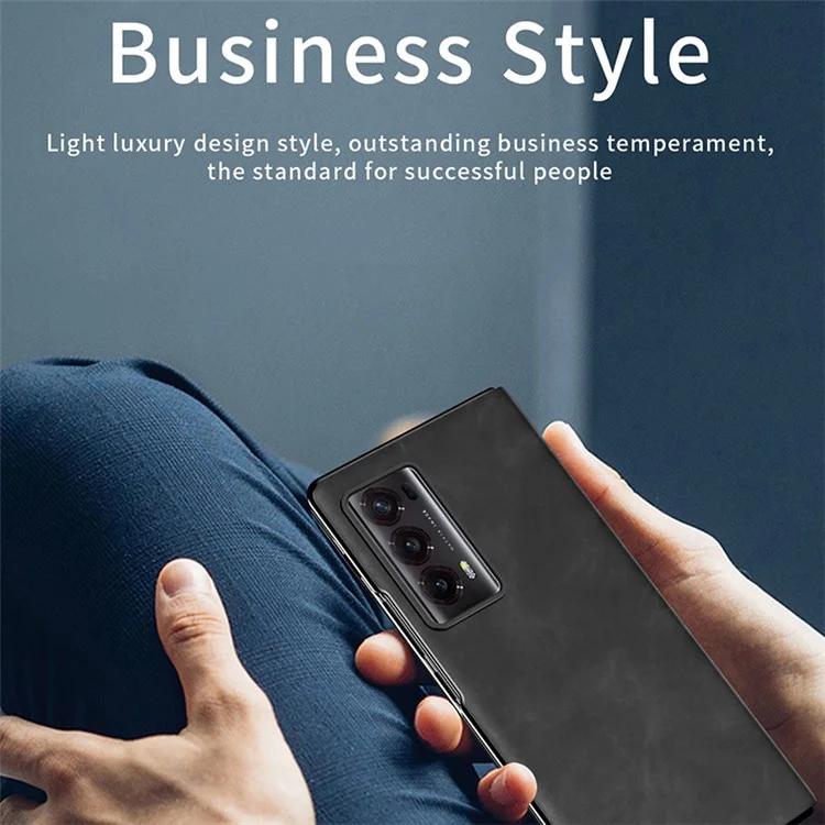 For Honor Magic V2 5G sammenleggbar telefonveske Nappa Texture PU Leather PC Stand Cover