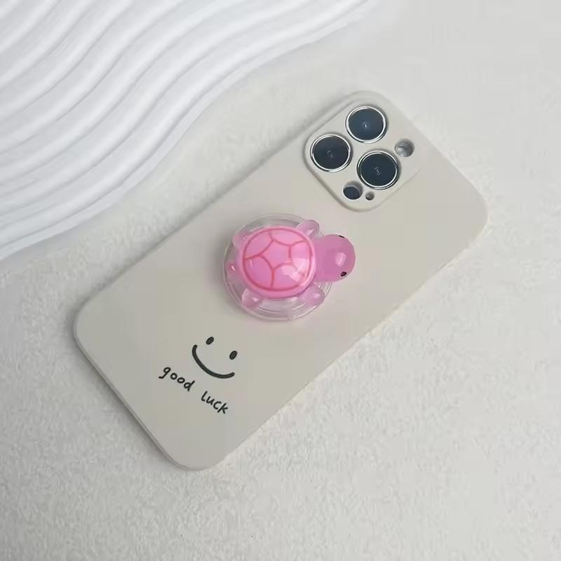 Korean Cute Luminous Turtle Phone Holder Griptok Finger Ring Support for iPhone Samsung Cases Grip Tok Socket Bracket Girl Gift