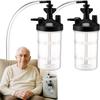 Portable Oxygen Humidifier Bottle, 2 Pack With 12" Adapter Tubing O2 Delivery System Humidification