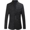 Men's Slim Fit Stand Collar Multi-Button Casual Suit Jacket