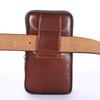 Men's PU Vertical Phone Waist Bag with Belt Loop and Snap-Lock Coin Pouch