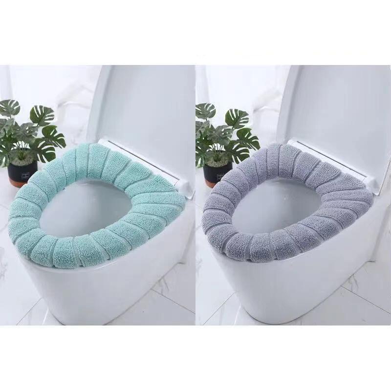 Toilet Seat Mat Device Plus Fleece Pad 2Pcs Household Toilet Ring Four Seasons Universal Toilet Seat Cover Seat Cushion