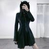 Women's Cat Ear Hoodie Pullover Long Sleeve Hooded Cute Sweatshirt  Dress