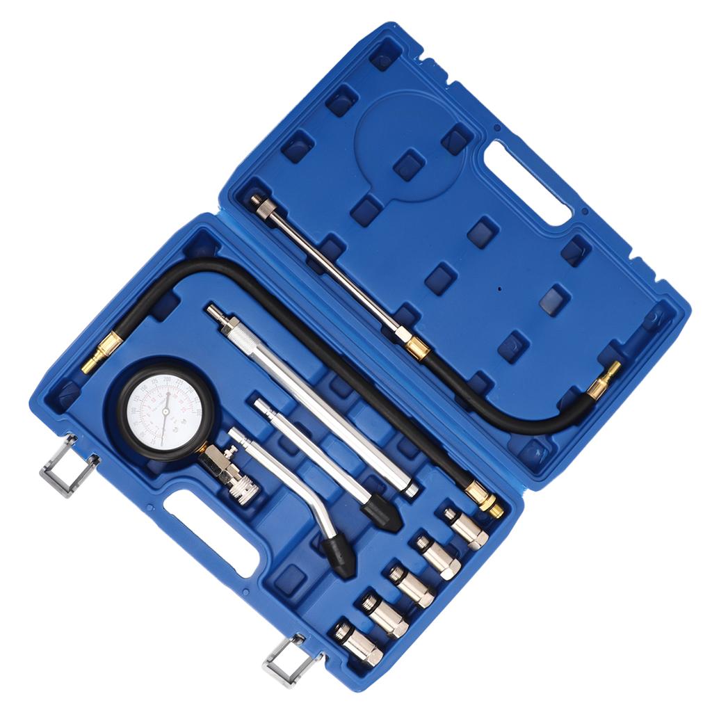 17pcs Cylinder Compression Tester Kit 0‑300PSI Engine Uvinersal Cylinder Pressure Detection Digital Gauge