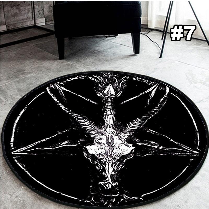 Skull Printed Soft Fabric Round Floor Mat Carpet Room Area Bedroom Rug Carpets for Living Room  Alfombra